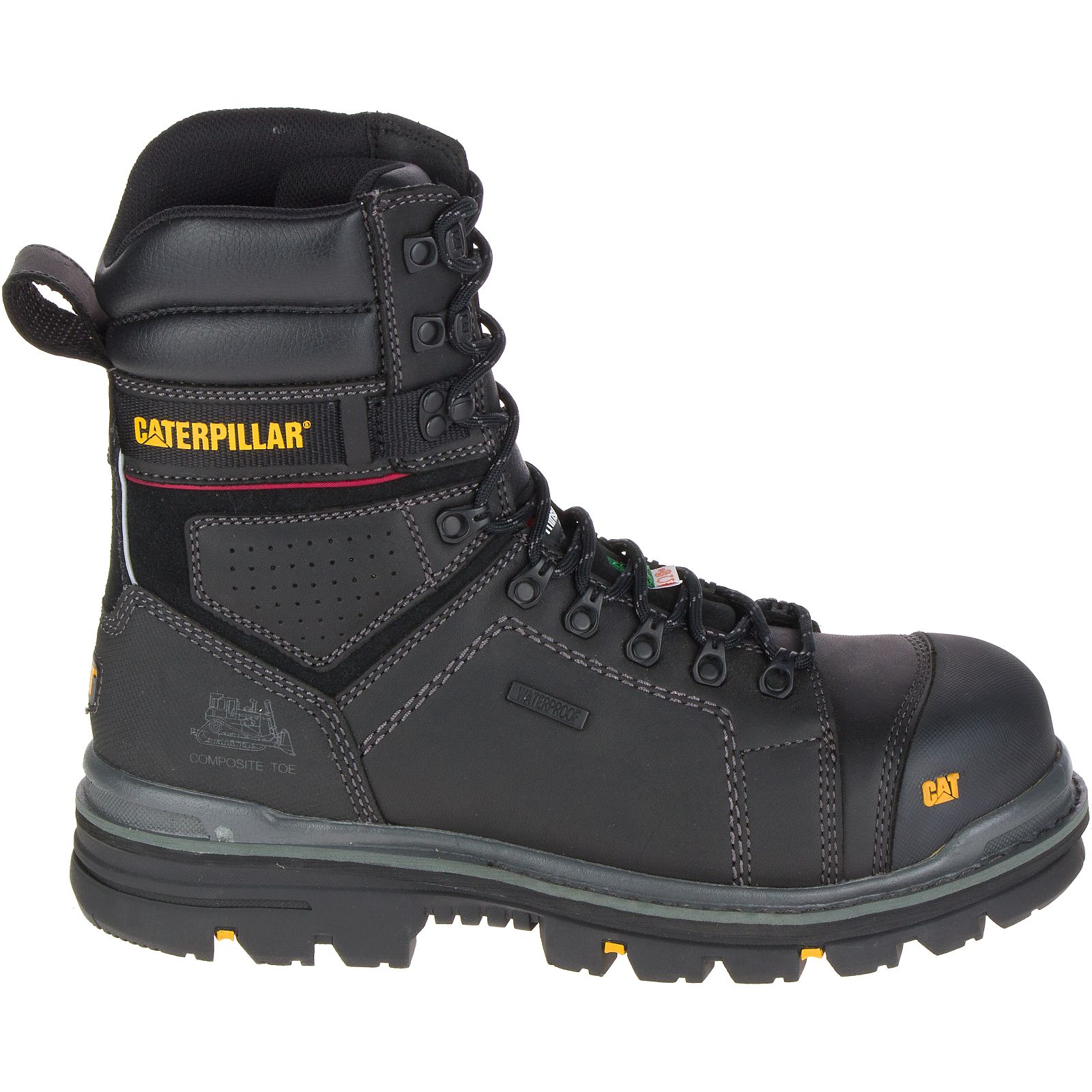 Caterpillar Men's Hauler 8" Waterproof Composite Toe Csa Work Boots Black CAT-21936